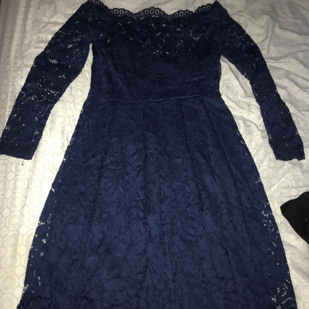 Blue lace bridesmaid